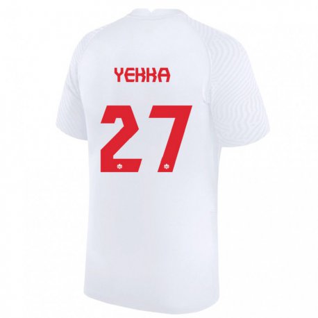 Kandiny Hombre Camiseta Canadá Sura Yekka #27 Blanco 2ª Equipación 22-24 La Camisa Chile