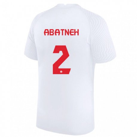 Kandiny Hombre Camiseta Canadá Noah Abatneh #2 Blanco 2ª Equipación 22-24 La Camisa Chile
