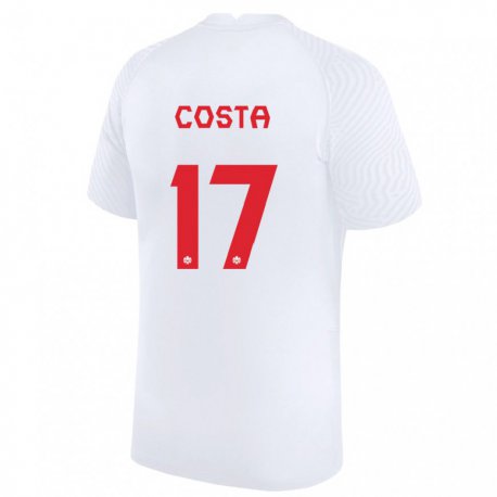 Kandiny Hombre Camiseta Canadá Jesse Costa #17 Blanco 2ª Equipación 22-24 La Camisa Chile