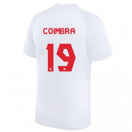 Kandiny Hombre Camiseta Canadá Tiago Coimbra #19 Blanco 2ª Equipación 22-24 La Camisa Chile