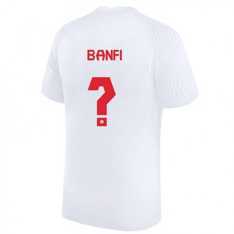 Kandiny Hombre Camiseta Canadá Samuel Banfi #0 Blanco 2ª Equipación 22-24 La Camisa Chile