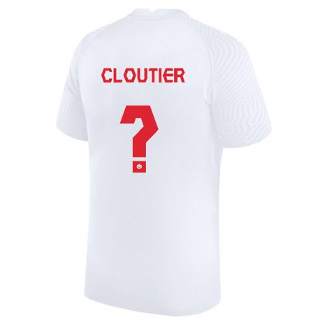 Kandiny Hombre Camiseta Canadá Loic Cloutier #0 Blanco 2ª Equipación 22-24 La Camisa Chile