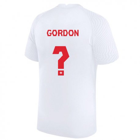 Kandiny Hombre Camiseta Canadá Joshua Gordon #0 Blanco 2ª Equipación 22-24 La Camisa Chile