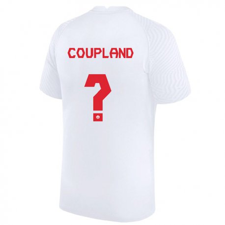Kandiny Hombre Camiseta Canadá Antoine Coupland #0 Blanco 2ª Equipación 22-24 La Camisa Chile