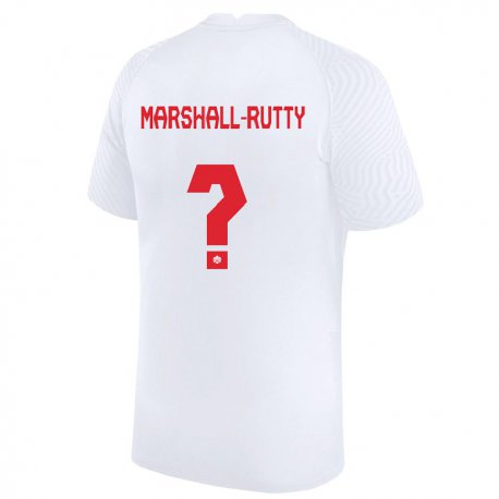 Kandiny Hombre Camiseta Canadá Jahkeele Marshall Rutty #0 Blanco 2ª Equipación 22-24 La Camisa Chile