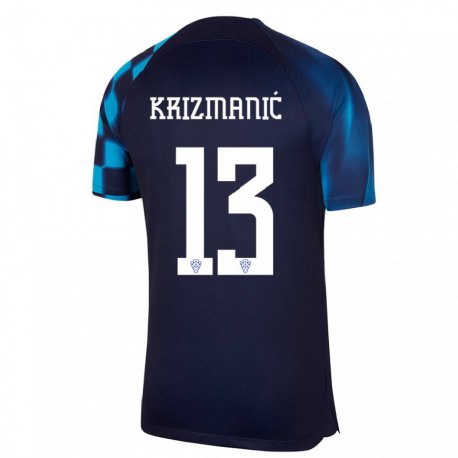 Kandiny Hombre Camiseta Croacia Kresimir Krizmanic #13 Azul Oscuro 2ª Equipación 22-24 La Camisa Chile