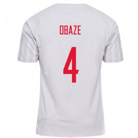 Kandiny Hombre Camiseta Dinamarca Isabella Obaze #4 Blanco 2ª Equipación 22-24 La Camisa Chile