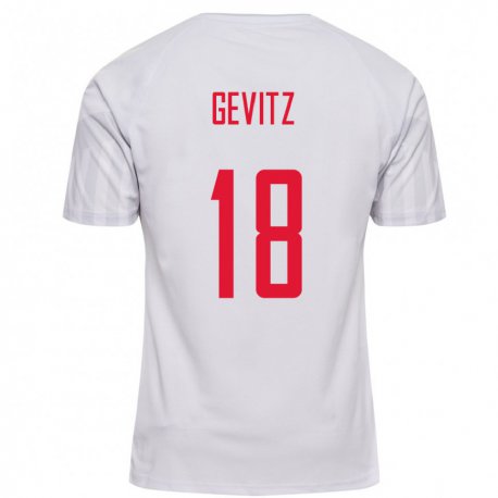 Kandiny Hombre Camiseta Dinamarca Luna Gevitz #18 Blanco 2ª Equipación 22-24 La Camisa Chile