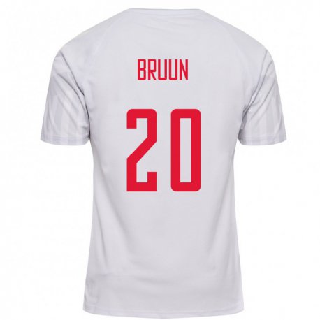 Kandiny Hombre Camiseta Dinamarca Signe Bruun #20 Blanco 2ª Equipación 22-24 La Camisa Chile