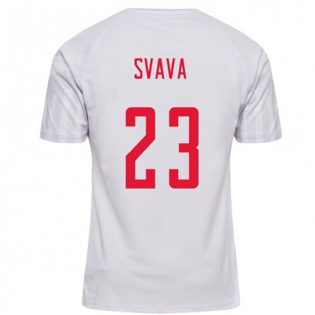 Kandiny Hombre Camiseta Dinamarca Sofie Svava #23 Blanco 2ª Equipación 22-24 La Camisa Chile