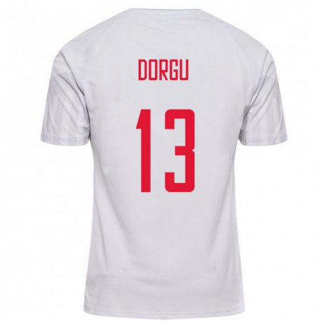Kandiny Hombre Camiseta Dinamarca Patrick Dorgu #13 Blanco 2ª Equipación 22-24 La Camisa Chile