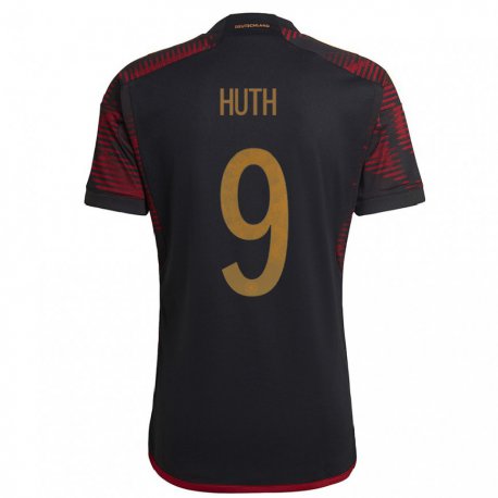 Kandiny Hombre Camiseta Alemania Svenja Huth #9 Granate Negro 2ª Equipación 22-24 La Camisa Chile