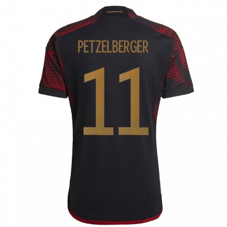 Kandiny Hombre Camiseta Alemania Ramona Petzelberger #11 Granate Negro 2ª Equipación 22-24 La Camisa Chile