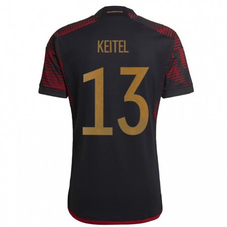 Kandiny Hombre Camiseta Alemania Yannik Keitel #13 Granate Negro 2ª Equipación 22-24 La Camisa Chile