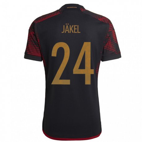 Kandiny Hombre Camiseta Alemania Frederik Jakel #24 Granate Negro 2ª Equipación 22-24 La Camisa Chile