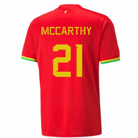 Kandiny Hombre Camiseta Ghana Kerrie Mccarthy #21 Rojo 2ª Equipación 22-24 La Camisa Chile