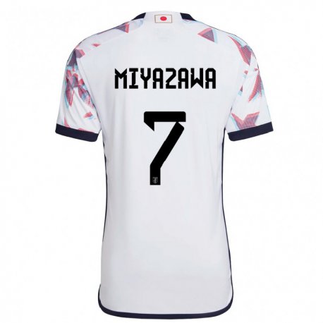 Kandiny Hombre Camiseta Japón Hinata Miyazawa #7 Blanco 2ª Equipación 22-24 La Camisa Chile