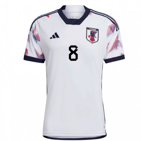 Kandiny Hombre Camiseta Japón Hikaru Naomoto #8 Blanco 2ª Equipación 22-24 La Camisa Chile
