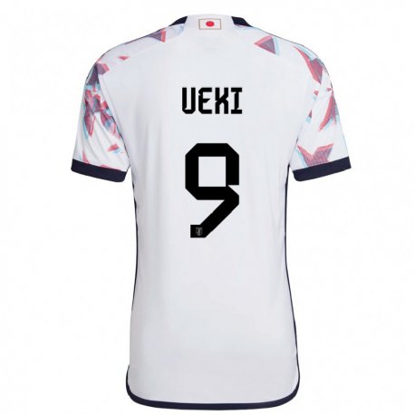 Kandiny Hombre Camiseta Japón Riko Ueki #9 Blanco 2ª Equipación 22-24 La Camisa Chile