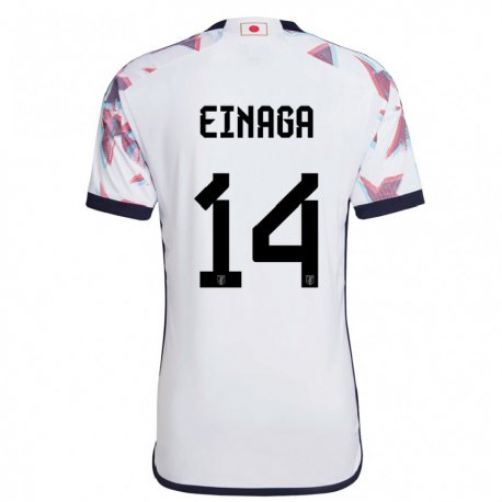 Kandiny Hombre Camiseta Japón Takatora Einaga #14 Blanco 2ª Equipación 22-24 La Camisa Chile