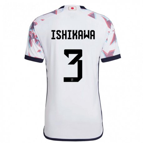 Kandiny Hombre Camiseta Japón Seita Ishikawa #3 Blanco 2ª Equipación 22-24 La Camisa Chile