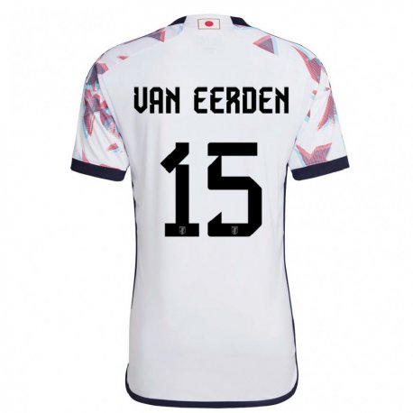 Kandiny Hombre Camiseta Japón Shawn Van Eerden #15 Blanco 2ª Equipación 22-24 La Camisa Chile