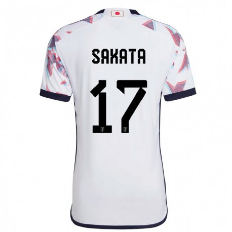 Kandiny Hombre Camiseta Japón Reiya Sakata #17 Blanco 2ª Equipación 22-24 La Camisa Chile