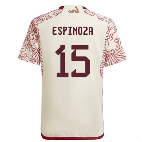 Kandiny Hombre Camiseta México Greta Espinoza #15 Maravilla Blanco Rojo 2ª Equipación 22-24 La Camisa Chile
