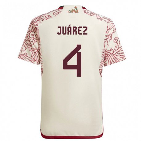 Kandiny Hombre Camiseta México Ramon Juarez #4 Maravilla Blanco Rojo 2ª Equipación 22-24 La Camisa Chile