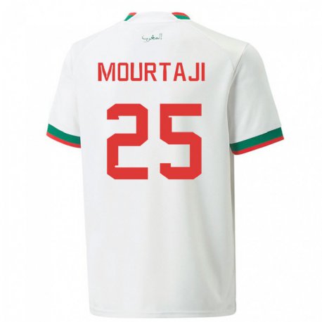Kandiny Hombre Camiseta Marruecos Chaymaa Mourtaji #25 Blanco 2ª Equipación 22-24 La Camisa Chile