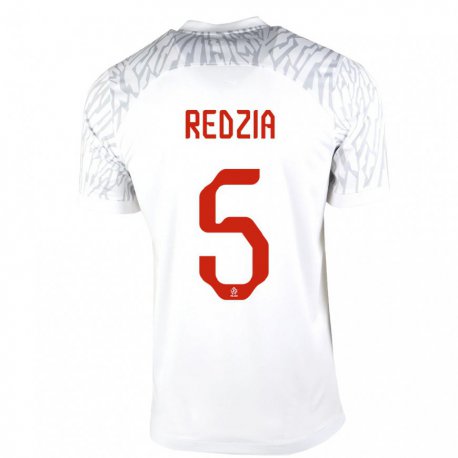Kandiny Mujer Camiseta Polonia Anna Redzia #5 Blanco 1ª Equipación 22-24 La Camisa Chile
