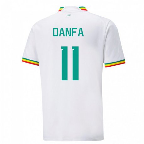Kandiny Mujer Camiseta Senegal Mamadou Danfa #11 Blanco 1ª Equipación 22-24 La Camisa Chile