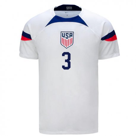 Kandiny Mujer Camiseta Estados Unidos Nolan Norris #3 Blanco 1ª Equipación 22-24 La Camisa Chile