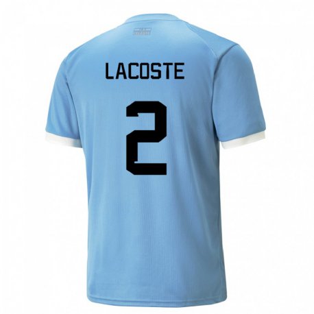 Kandiny Mujer Camiseta Uruguay Stephanie Lacoste #2 Azul 1ª Equipación 22-24 La Camisa Chile