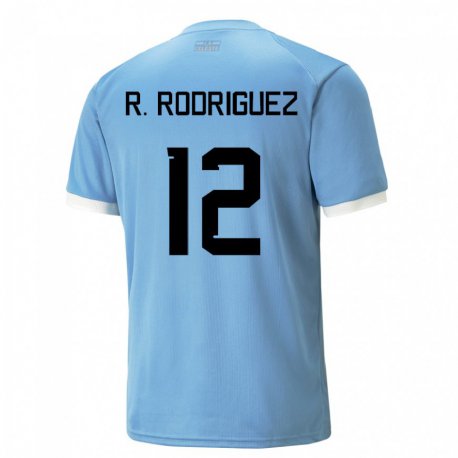 Kandiny Mujer Camiseta Uruguay Randall Rodriguez #12 Azul 1ª Equipación 22-24 La Camisa Chile