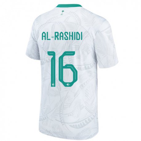 Kandiny Mujer Camiseta Arabia Saudita Mohammed Al Rashidi #16 Blanco 1ª Equipación 22-24 La Camisa Chile