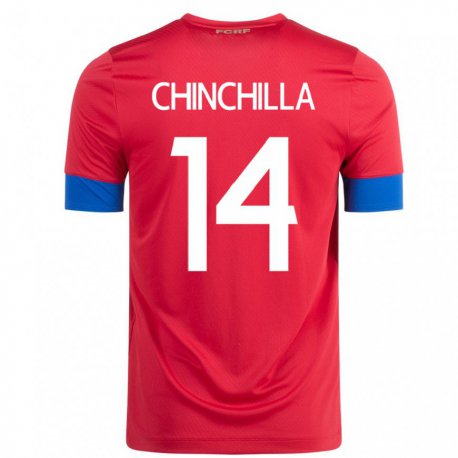 Kandiny Mujer Camiseta Costa Rica Priscila Chinchilla #14 Rojo 1ª Equipación 22-24 La Camisa Chile