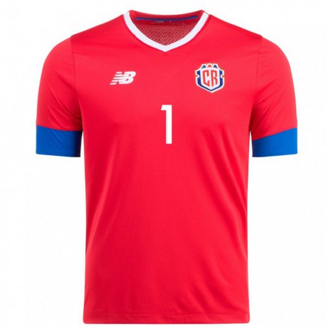 Kandiny Mujer Camiseta Costa Rica Abraham Madriz #1 Rojo 1ª Equipación 22-24 La Camisa Chile