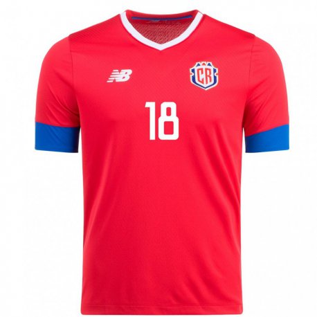 Kandiny Mujer Camiseta Costa Rica Bayron Mora #18 Rojo 1ª Equipación 22-24 La Camisa Chile