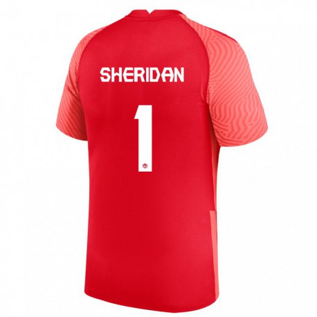 Kandiny Mujer Camiseta Canadá Kailen Sheridan #1 Rojo 1ª Equipación 22-24 La Camisa Chile