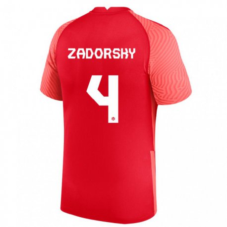 Kandiny Mujer Camiseta Canadá Shelina Zadorsky #4 Rojo 1ª Equipación 22-24 La Camisa Chile