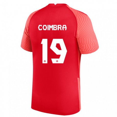 Kandiny Mujer Camiseta Canadá Tiago Coimbra #19 Rojo 1ª Equipación 22-24 La Camisa Chile