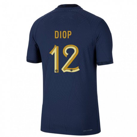 Kandiny Mujer Camiseta Francia Sofiane Diop #12 Azul Marino 1ª Equipación 22-24 La Camisa Chile