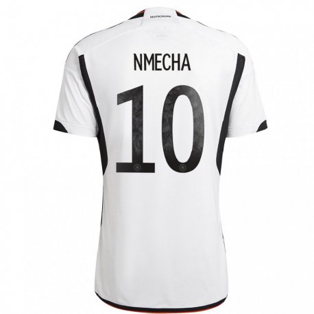 Kandiny Mujer Camiseta Alemania Felix Nmecha #10 Blanco Negro 1ª Equipación 22-24 La Camisa Chile