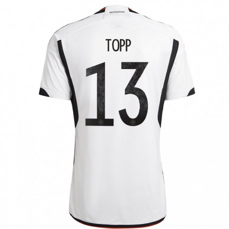 Kandiny Mujer Camiseta Alemania Keke Topp #13 Blanco Negro 1ª Equipación 22-24 La Camisa Chile