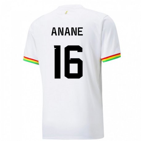 Kandiny Mujer Camiseta Ghana Vincent Anane #16 Blanco 1ª Equipación 22-24 La Camisa Chile