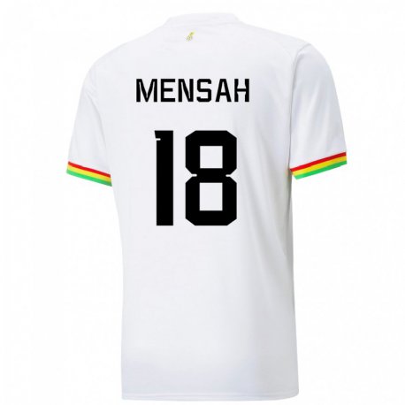 Kandiny Mujer Camiseta Ghana Isaac Mensah #18 Blanco 1ª Equipación 22-24 La Camisa Chile