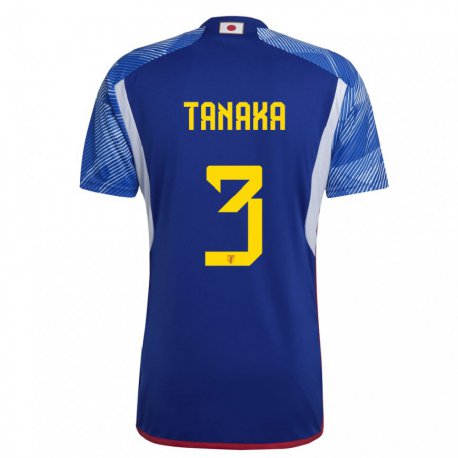 Kandiny Mujer Camiseta Japón Hayato Tanaka #3 Azul Real 1ª Equipación 22-24 La Camisa Chile