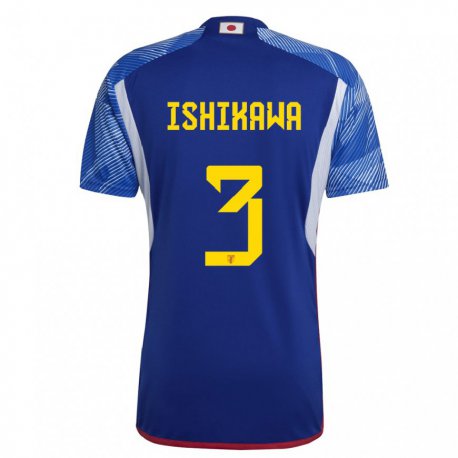 Kandiny Mujer Camiseta Japón Seita Ishikawa #3 Azul Real 1ª Equipación 22-24 La Camisa Chile