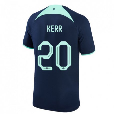 Kandiny Mujer Camiseta Australia Sam Kerr #20 Azul Oscuro 2ª Equipación 22-24 La Camisa Chile